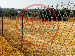 Instalación de concertina romboidal de 200 cm autosostenida.