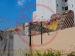 Instalación de concertina romboidal de 50 cm sobre muro.