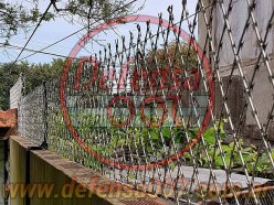 Instalación de concertina romboidal de 50 cm sobre muro. Zona Don Torcuato.