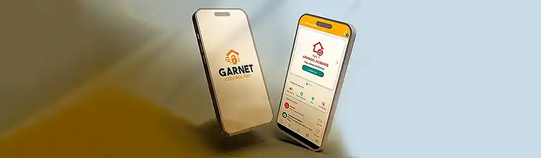 Control de alarma por app, teclado o llavero.